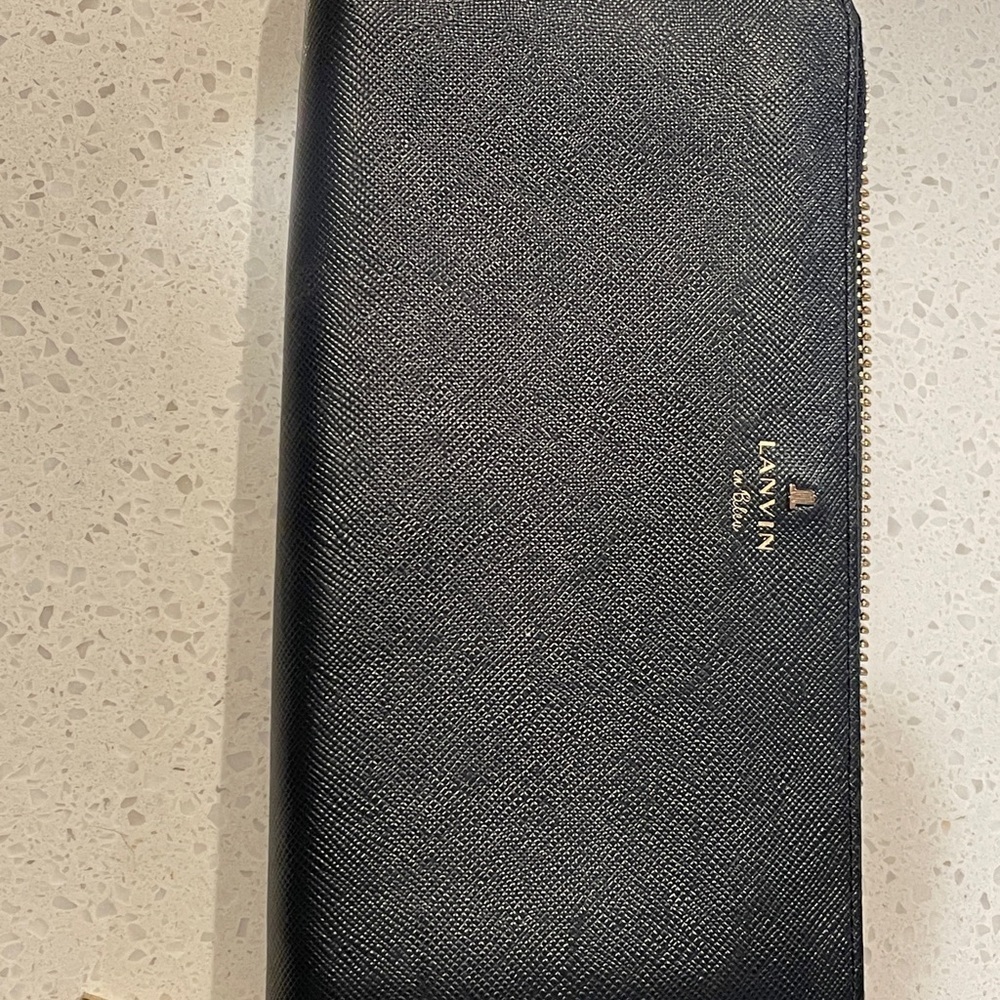 Lanvin Black Zip-Around Wallet